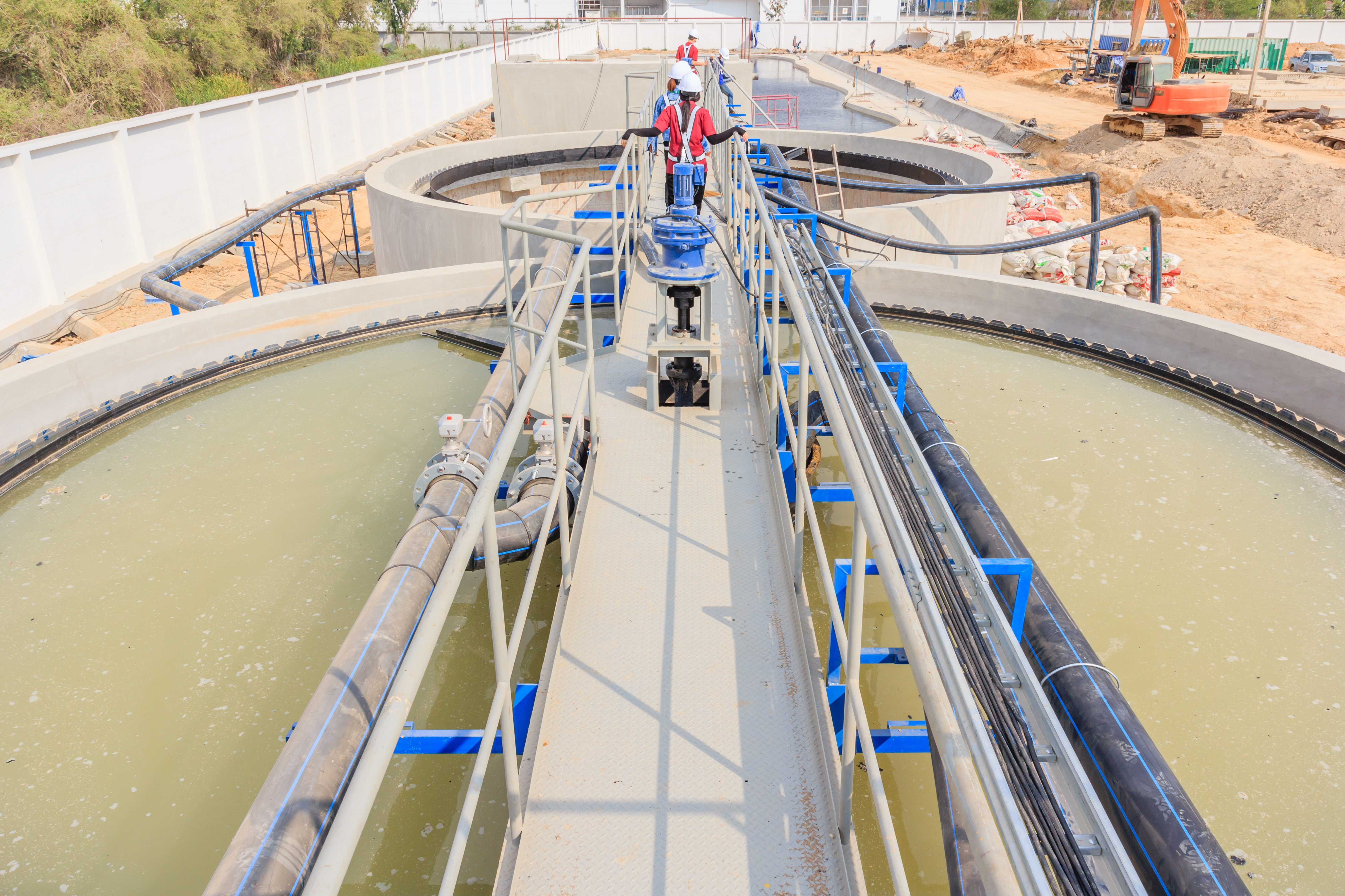 Modern urban wastewater treatment plant. Modern urban wastewater treatment plant.